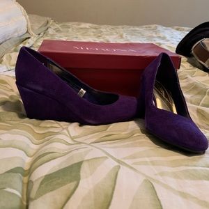 Purple suede Wedge heels